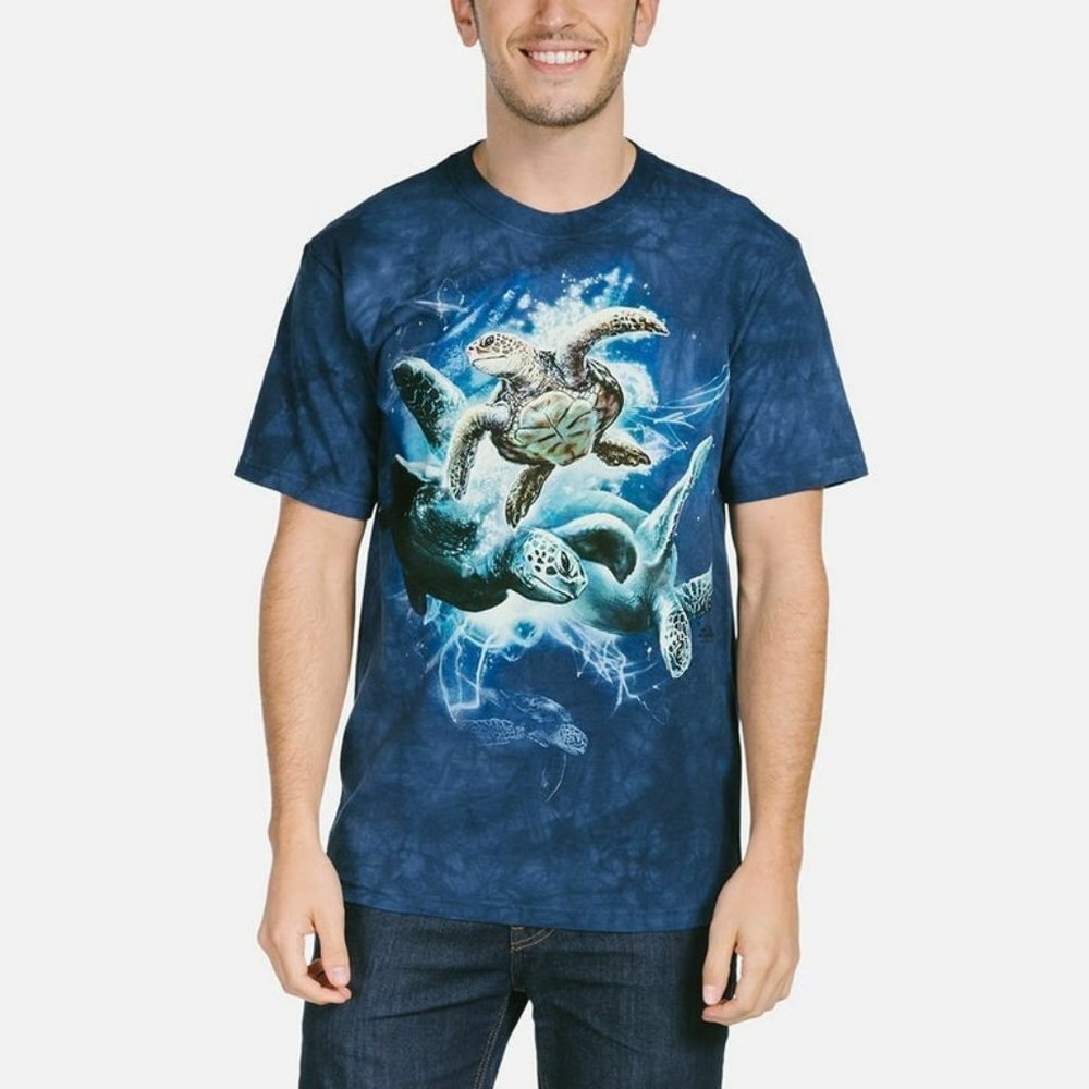 Sea Turtle Collage Blue Ocean Water T-Shirt Mountain Aquarium Animal S-3X - Picture 2 of 4